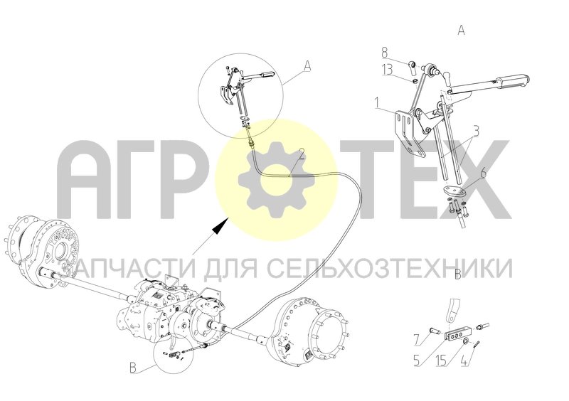 Система управления стояночным тормозом (ACROS-550.04.05.000Ф) (№8 на схеме)